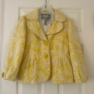 Forever 21 Yellow Brocade Jacket Size M